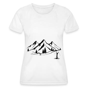 Montagne 1 et ski - - T-shirt sport Femme - blanc - Devant - AI Model Female 172 dark (172cm)