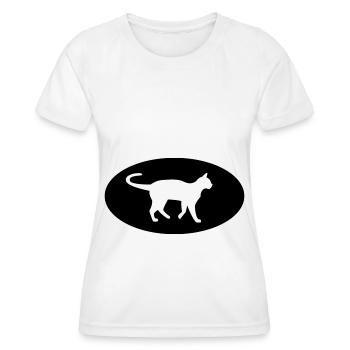 Semicircle and Cat - - Women's Functional T-Shirt - white - Front - AI Model Female 172 dark (172cm)