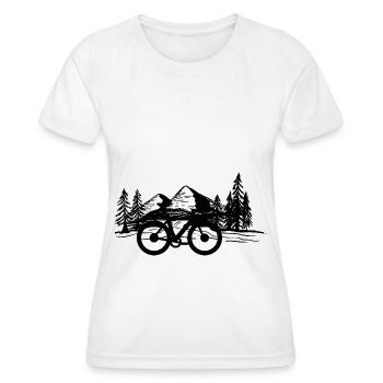 Bike and Mountains - - Women's Functional T-Shirt - white - Front - AI Model Female 172 dark (172cm)