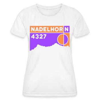 Nadelhorn Mountain Tour High Tour Souvenir 4000m Valais - Women's Functional T-Shirt - white - Front - AI Model Female 172 dark (172cm)