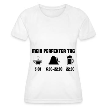 Mein Perfekt-Tag 1 - - Frauen Funktions-T-Shirt - Weiß - Vorne - AI Model Female 172 dark (172cm)