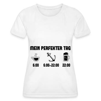 Mein Perfekt-Tag 1 - - Frauen Funktions-T-Shirt - Weiß - Vorne - AI Model Female 172 dark (172cm)