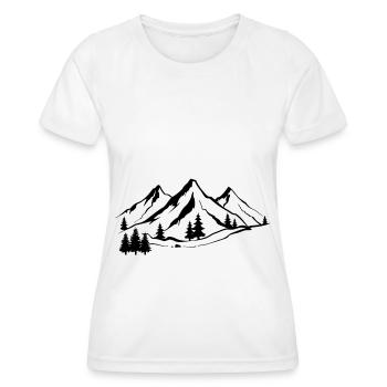 Berg 1 und Bäume - - Frauen Funktions-T-Shirt - Weiß - Vorne - AI Model Female 172 dark (172cm)