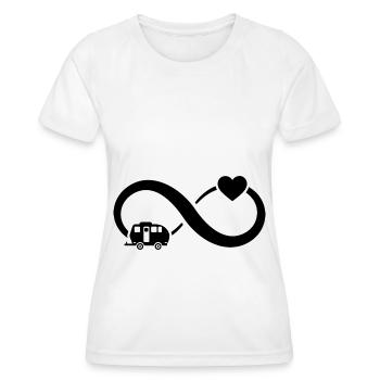 Infinity Heart and Camping 2 - - Women's Functional T-Shirt - white - Front - AI Model Female 172 dark (172cm)
