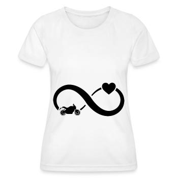 Infinity Heart and Motorrad 1 - (MOTORRAD) - Frauen Funktions-T-Shirt - Weiß - Vorne - AI Model Female 172 dark (172cm)