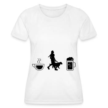 Coffee Beer and Dog - (3) - Women's Functional T-Shirt - white - Front - AI Model Female 172 dark (172cm)