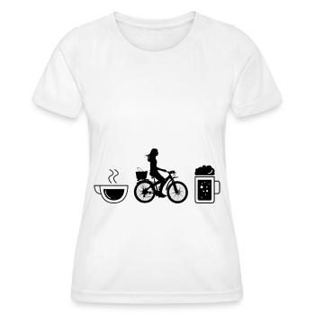 Kaffeebier und Radfahren - (2) - Frauen Funktions-T-Shirt - Weiß - Vorne - AI Model Female 172 dark (172cm)