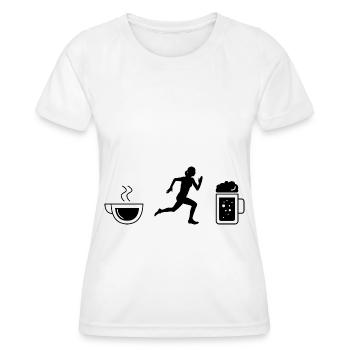 Kaffee Bier und Laufen - - Frauen Funktions-T-Shirt - Weiß - Vorne - AI Model Female 172 dark (172cm)
