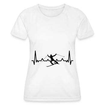 Heartbeat Ski - (s.k) - T-shirt sport Femme - blanc - Devant - AI Model Female 172 dark (172cm)