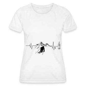 Herzschlag Berge, Wein und Ski - (S.K) - Frauen Funktions-T-Shirt - Weiß - Vorne - AI Model Female 172 dark (172cm)