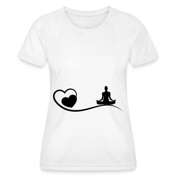 Herz und Yoga - - Frauen Funktions-T-Shirt - Weiß - Vorne - AI Model Female 172 dark (172cm)