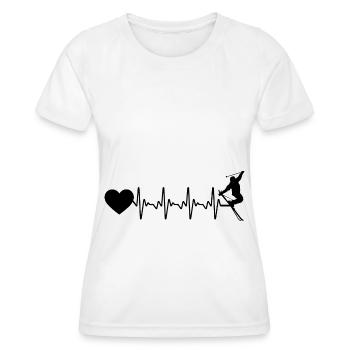 Herzschlagherz und Skifahren - (2) - Frauen Funktions-T-Shirt - Weiß - Vorne - AI Model Female 172 dark (172cm)