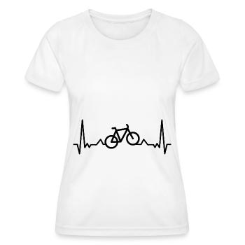Vélo Heartbeat - - T-shirt sport Femme - blanc - Devant - AI Model Female 172 dark (172cm)