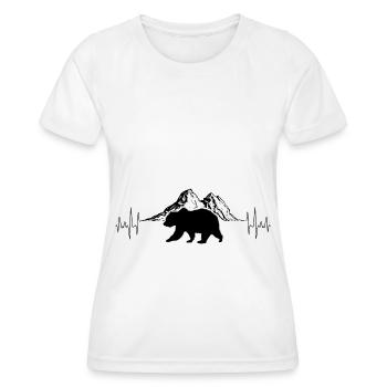 Herzschlag Berge und Bär - - Frauen Funktions-T-Shirt - Weiß - Vorne - AI Model Female 172 dark (172cm)