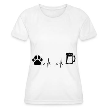 Heartbeat Beer and Dog - (2) - Women's Functional T-Shirt - white - Front - AI Model Female 172 dark (172cm)