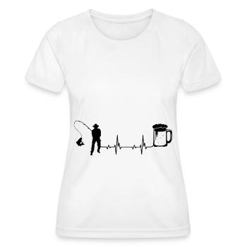 Bière Heartbeat et pêche - - T-shirt sport Femme - blanc - Devant - AI Model Female 172 dark (172cm)