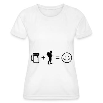 Beer Smile Face and Hiking - - Women's Functional T-Shirt - white - Front - AI Model Female 172 dark (172cm)