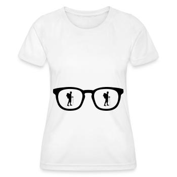 Sunglasses and hiking - - Women's Functional T-Shirt - white - Front - AI Model Female 172 dark (172cm)