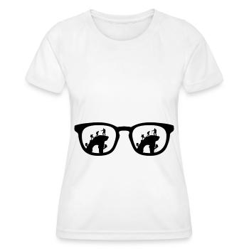Sunglasses and climbing - - Women's Functional T-Shirt - white - Front - AI Model Female 172 dark (172cm)