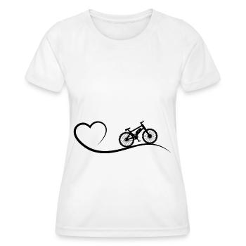 Cœur et vélo électrique - - T-shirt sport Femme - blanc - Devant - AI Model Female 172 dark (172cm)