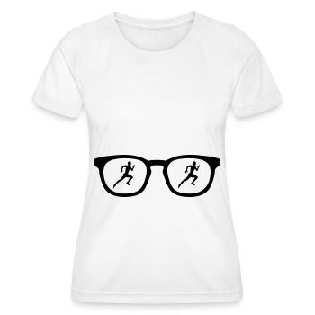 Lunettes de soleil et course à pied - - T-shirt sport Femme - blanc - Devant - AI Model Female 172 dark (172cm)