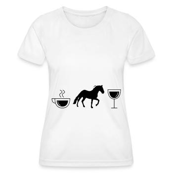 Kaffeewein und Pferd - (3) - Frauen Funktions-T-Shirt - Weiß - Vorne - AI Model Female 172 dark (172cm)