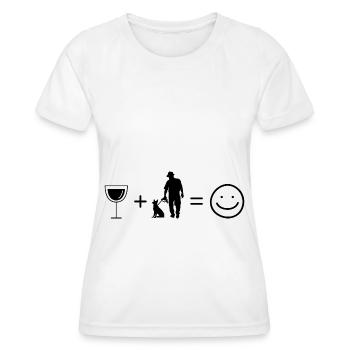 Wine Smile Face and Dog 1 - - Women's Functional T-Shirt - white - Front - AI Model Female 172 dark (172cm)
