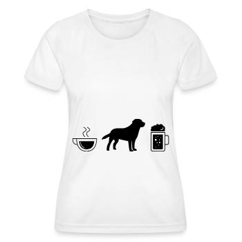 Café bière et chien - (5) - T-shirt sport Femme - blanc - Devant - AI Model Female 172 dark (172cm)