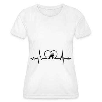 Cœur de battement de cœur et escalade - (3) - T-shirt sport Femme - blanc - Devant - AI Model Female 172 dark (172cm)