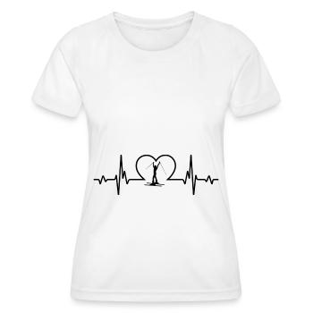 Heartbeat heart and skiing 1 - - Women's Functional T-Shirt - white - Front - AI Model Female 172 dark (172cm)