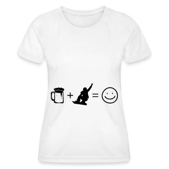 Beer Smile Face and Snowboarding - - Women's Functional T-Shirt - white - Front - AI Model Female 172 dark (172cm)