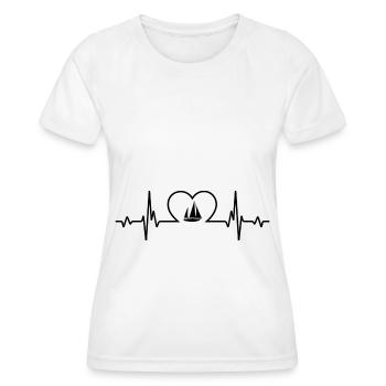 Herzschlagherz und Segeln - - Frauen Funktions-T-Shirt - Weiß - Vorne - AI Model Female 172 dark (172cm)