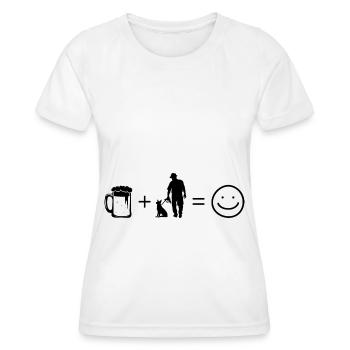 Bier Smile Face und Hund 1 - - Frauen Funktions-T-Shirt - Weiß - Vorne - AI Model Female 172 dark (172cm)