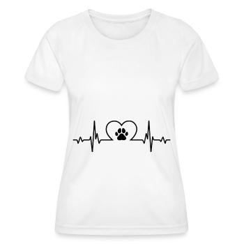 Heartbeat Herz und Hund 2 - - Frauen Funktions-T-Shirt - Weiß - Vorne - AI Model Female 172 dark (172cm)