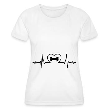 Heartbeat Herz und Hund 4 - - Frauen Funktions-T-Shirt - Weiß - Vorne - AI Model Female 172 dark (172cm)