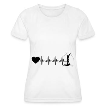 Heartbeat heart and skiing - - Women's Functional T-Shirt - white - Front - AI Model Female 172 dark (172cm)