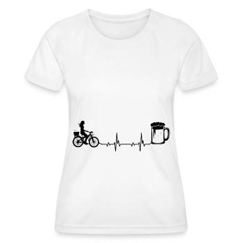 Herzschlag Bier und Radfahren - (2) - Frauen Funktions-T-Shirt - Weiß - Vorne - AI Model Female 172 dark (172cm)