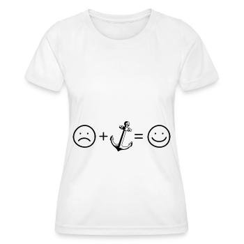 Smile Face and Sailboat - (2) - Women's Functional T-Shirt - white - Front - AI Model Female 172 dark (172cm)
