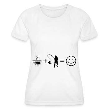 Café Smile Face et pêche - - T-shirt sport Femme - blanc - Devant - AI Model Female 172 dark (172cm)