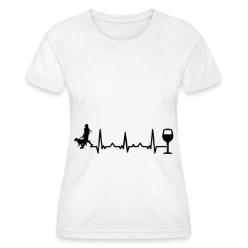 Herzschlagwein und Hund - (3) - Frauen Funktions-T-Shirt - Weiß - Vorne - AI Model Female 172 dark (172cm)