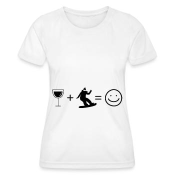 Wine Smile Face and Snowboarding 1 - - Women's Functional T-Shirt - white - Front - AI Model Female 172 dark (172cm)