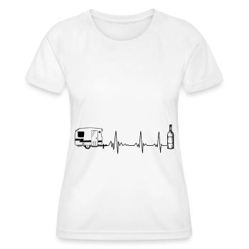 Herzschlag Camping und Wein - - Frauen Funktions-T-Shirt - Weiß - Vorne - AI Model Female 172 dark (172cm)