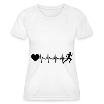 Heartbeat Heart et course - (2) - T-shirt sport Femme - blanc - Devant - AI Model Female 172 dark (172cm)