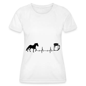 Heartbeat Bière et Cheval - (3) - T-shirt sport Femme - blanc - Devant - AI Model Female 172 dark (172cm)