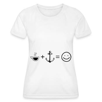 Coffee Smile Face et Voile 1 - - T-shirt sport Femme - blanc - Devant - AI Model Female 172 dark (172cm)