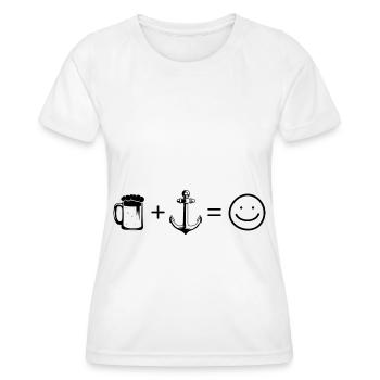 Bier Smile Face und Segeln 1 - - Frauen Funktions-T-Shirt - Weiß - Vorne - AI Model Female 172 dark (172cm)