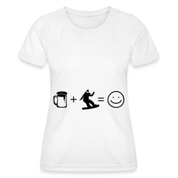 Beer Smile Face and Snowboarding 1 - - Women's Functional T-Shirt - white - Front - AI Model Female 172 dark (172cm)