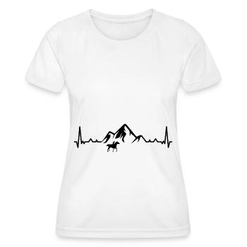 Heartbeat Mountain 1 and Horse - - Women's Functional T-Shirt - white - Front - AI Model Female 172 dark (172cm)
