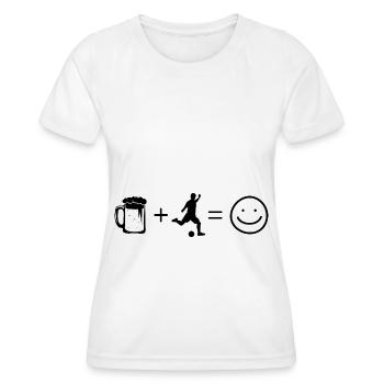 Bier Smile Face und Fußball 1 - - Frauen Funktions-T-Shirt - Weiß - Vorne - AI Model Female 172 dark (172cm)