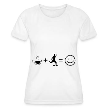 Kaffee Smile Face und Fußball 1 - - Frauen Funktions-T-Shirt - Weiß - Vorne - AI Model Female 172 dark (172cm)